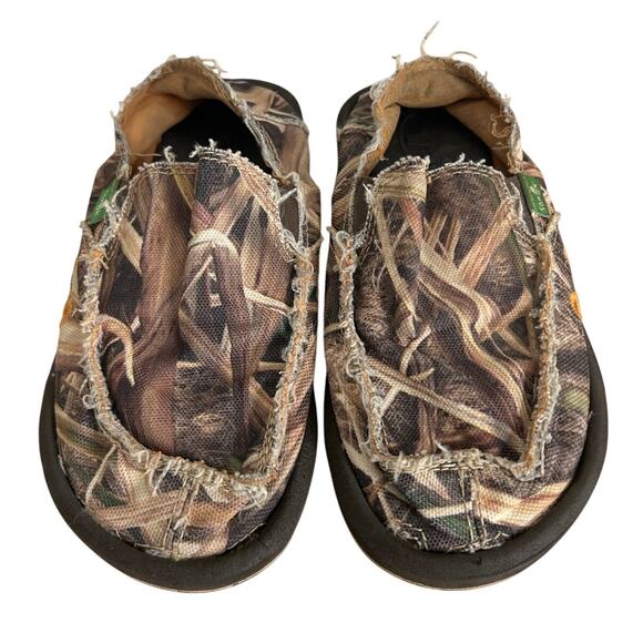 Sanuk Vagabond Blades Camo Sidewalk Surfer Shoes - Size 1 Kid's - Picture 1 of 8